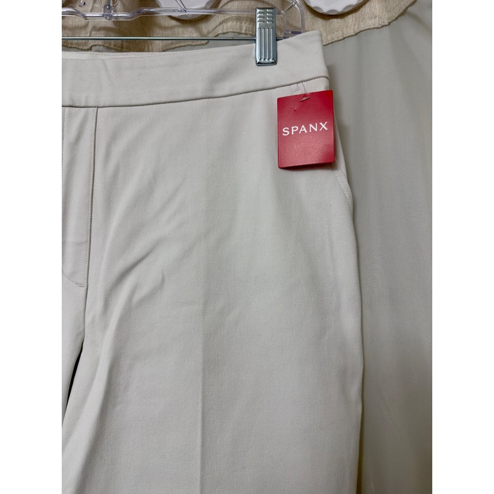Spanx The Perfect Pant Wide Leg Off White High Rise Trousers Large New - Picture 4 of 9